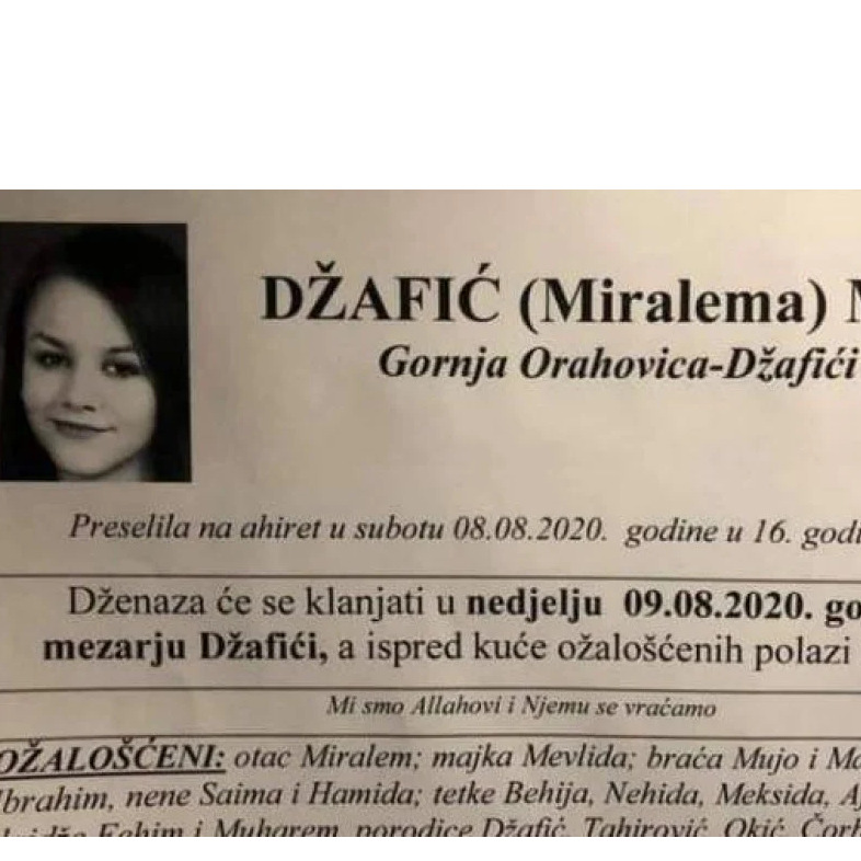 Otac preminule 15-godišnjakinje Maida tvrdi: Moje dijete je umrlo zbog nemara ljekara