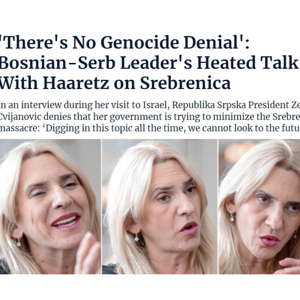 BJELOSVJETSKE LAŽI | Željka Cvijanović za izraelski ‘Haaretz’: Nema negiranja genocida