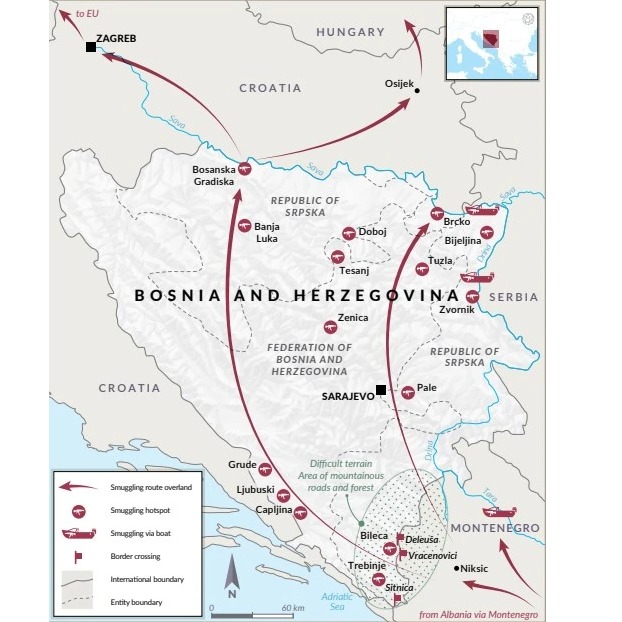 Mapa krijumčarenja ilegalnog oružja na Balkanu