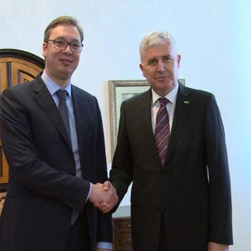 Vučić i Čović na radnoj večeri