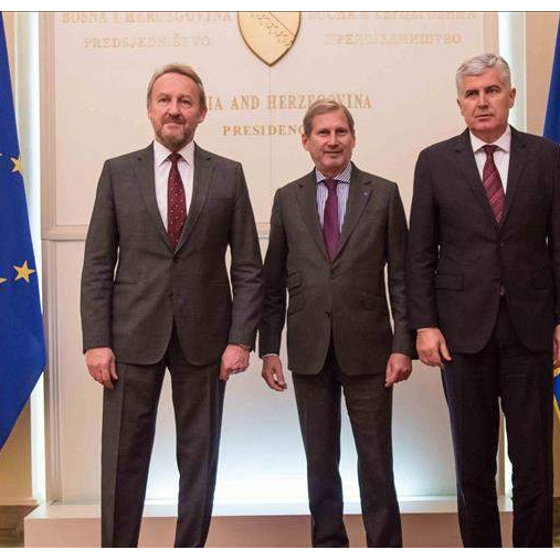 Hahn u Predsjedništvu BiH: Nastaviti reforme na putu ka EU