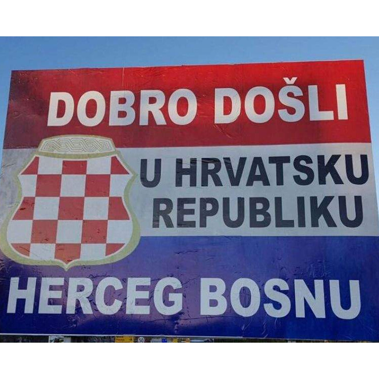 Tomislavgrad: Na državnu granicu stavili tablu s napisom „Dobro došli u HR Herceg-Bosnu“