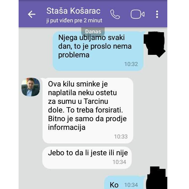 Skandal | Košarac: Moramo ih gaziti svaki dan... Novinar:  Njega ubijamo svaki dan