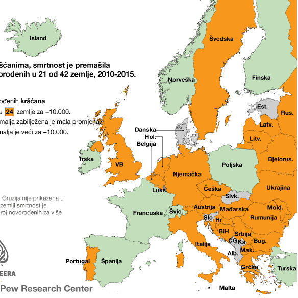 Interaktivno: Kršćani postaju manjina u evropskim zemljama