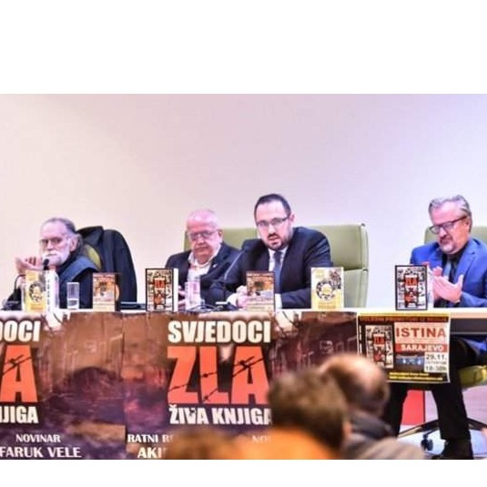 Promocija u Travniku: Kljuić, Marković, Ćuskić, Omeragić i Kliko na promociji knjige „Svjedoci zla“