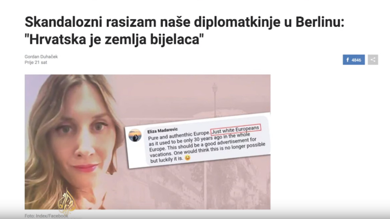 Diplomatkinja iz Hrvatske suspendirana zbog rasizma