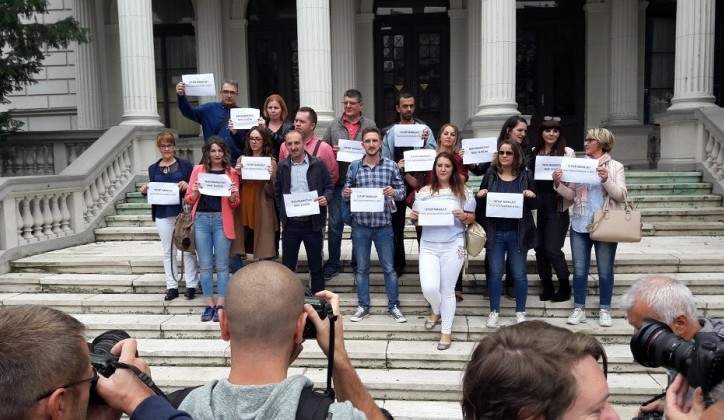 Mirno okupljanje novinara u Sarajevu