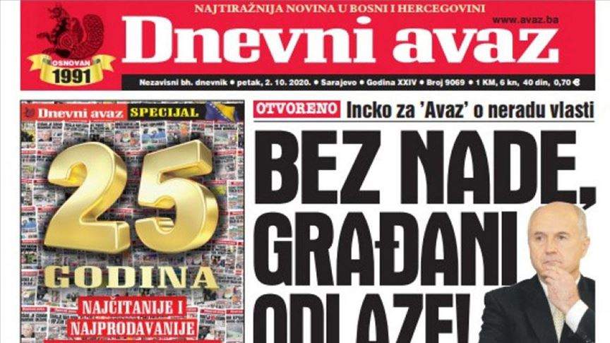 "Avaz" obilježava 25. godina od izlaska prvog broja 