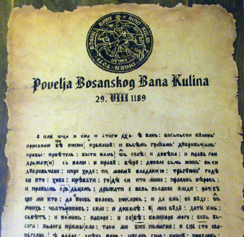 Povelja Kulina bana neupitno svjedoči kontinuitet bosanske državnosti i jezika 