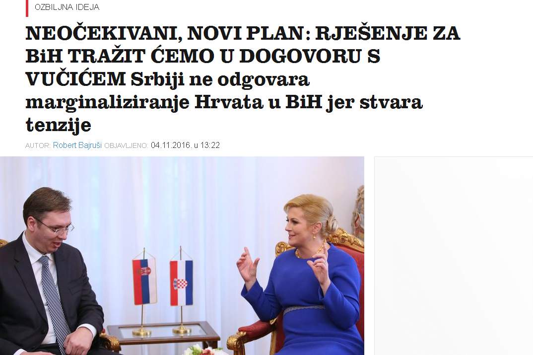 jutarnji1.jpg - VELIKA ANALIZA Novi-stari saveznici: Hrvatska „rješenje za BiH“ traži u dogovorima sa Srbijom!