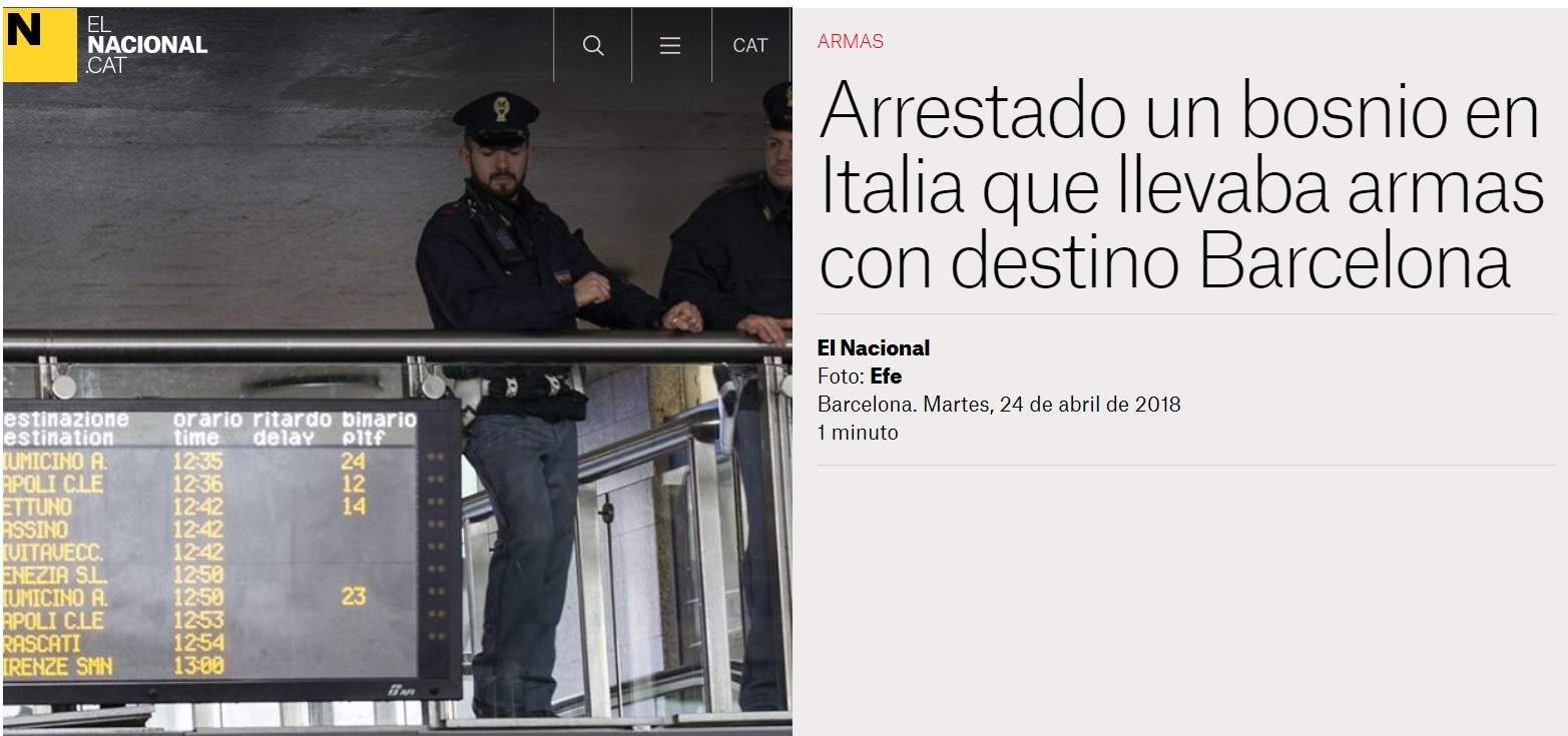 Državljanin BiH pokušao prebaciti arsenal oružja u Barcelonu!